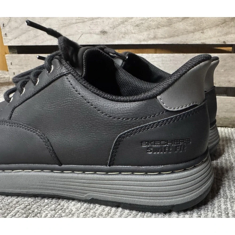 Skechers Swift Fit Shoes Mens Size 10 Black Hands Free Memory Foam Casual
